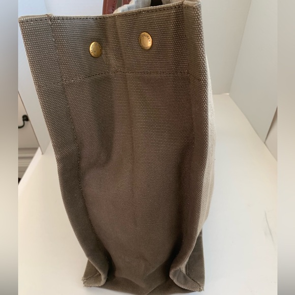 PRELOVED SAINT LAURENT RIVE GAUCHE TOTE BEIGE LINEN AND LEATHER - Picture 10 of 11